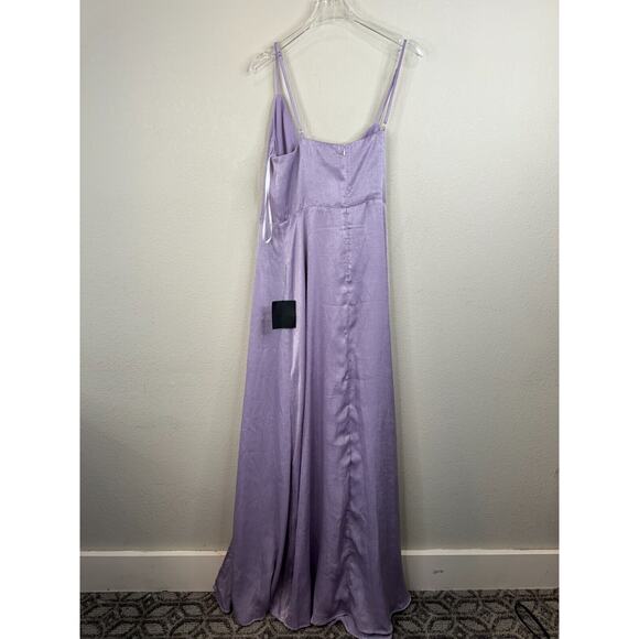 Lulus Women Wrap Maxi‎ Dress Side Slit Sleeveless Lavender Size M NWT - Picture 2 of 7